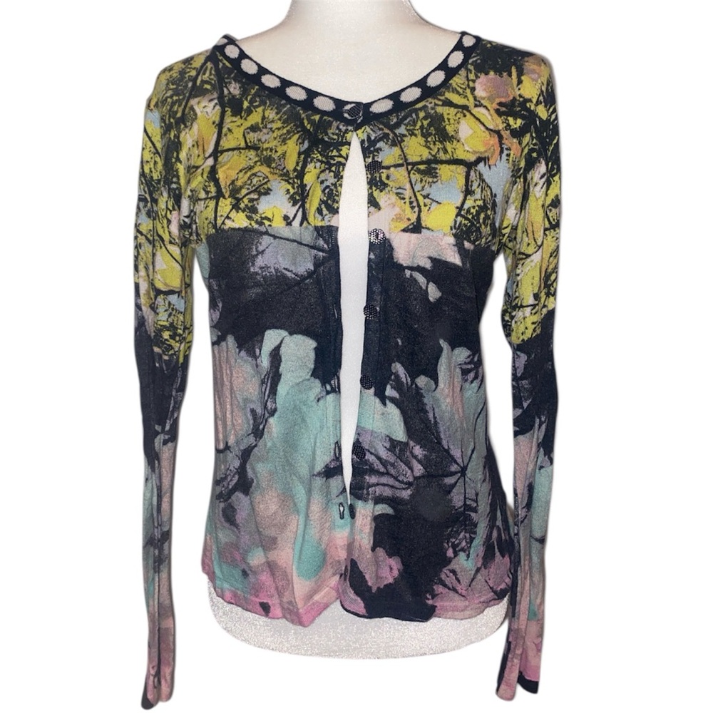 Eva & Claudi Multicolor Abstract Cardigan